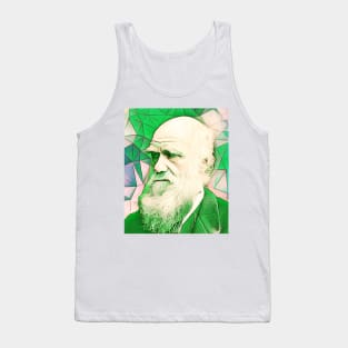 Charles Darwin Green Portrait | Charles Darwin Artwork 7 Tank Top